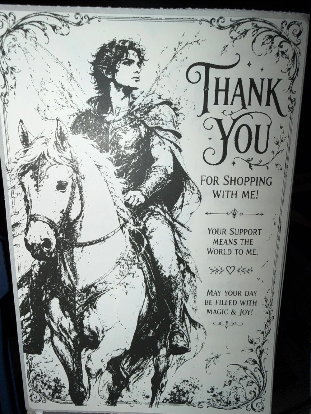 Thank You Elf and Horse 50 count 4x6